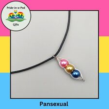 Pansexual Flag Inspired Pride-in-a-Pod Choker Necklace, LGBTQ+ Jewellery Gift.