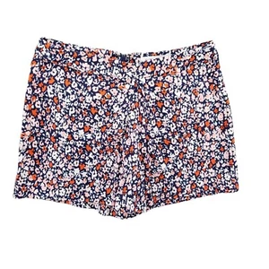 BCBGeneration Pleat Front Short Womens Hot Coral Combo Floral Stretch Chino Sz 0 - Picture 1 of 9