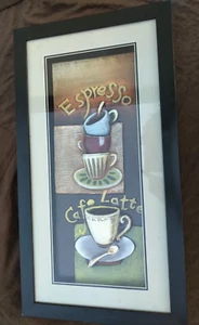 Espresso und Cafe Latte - gerahmte Schattenbox - perfekt für Café oder Küche - Bild 1 von 5
