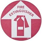 NMC Fire Extinguisher, Anti-Skid Pressure-Sensitive Vinyl Floor Sign Round, R...