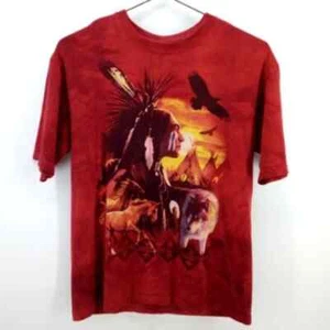 The Mountain Red Indian Wolf Horse Eagle Tie Dye Shirt 100% Cotton XL - Picture 1 of 6