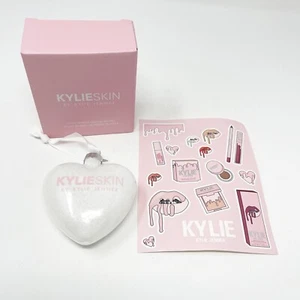 Kylie Skin Heart Shaped Holiday Bauble Ornament White Sparkle 2020 & Stickers - Picture 1 of 2