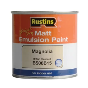 Rustins Quick Dry Matt Emulsion Magnolia Paint 250ml - RUSMEM250 - Picture 1 of 2