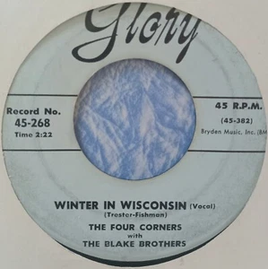 Hear 1957 RARE 45 WINTER IN WISCONSIN Four Corners With The Blake Brothers WI - Imagen 1 de 3