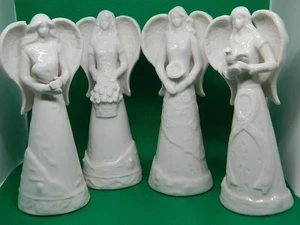 4er Set Vintage glänzende Keramik Engel - Bild 1 von 5