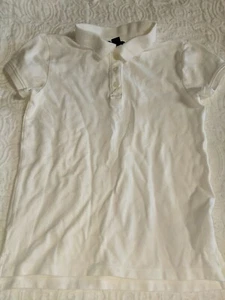 Gap Kids Girls Sz. 10 White short Sleeved Classic Polo Shirt. Great Shape - Picture 1 of 8