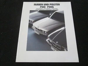 BMW 750i 750iL 1990 folleto gráfico de colores E32 750 iL serie 7 catálogo de ventas - Imagen 1 de 5