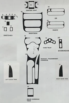 2001-04 Chrysler PT Cruiser 21 PC kit de acabamento de painel, vinil acabamento de pau-rosa cereja - Imagem 1 de 4