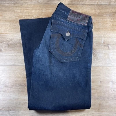 Pantalones de mezclilla True Religion Y2K Rainbow Billy 36 X 32 lavado oscuro Foto 1 de 4