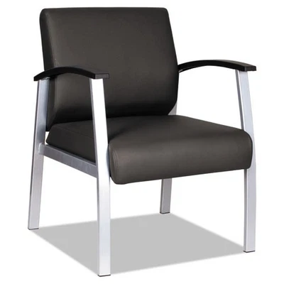 Silla de invitados con respaldo medio serie Alera® Metalounge, 24,6" x 26,96" x 33,46", negra Foto 1 de 4