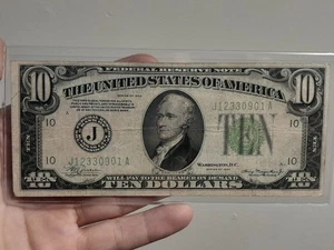 1934 $10 Federal Reserve Note Kansas City Missouri  - Picture 1 of 6