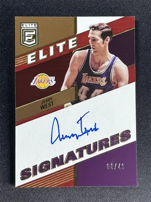 2022-23 帕尼尼 Donruss Elite 杰里·韦斯特 #ES-JWT 红色精英签名亲笔签名 /49 — 第 1/2 张图片