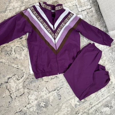 Lote 4 Tapices Rompevientos Chaqueta Pantalones Conjunto Chándal Mujer M/L Púrpura Foto 1 de 4