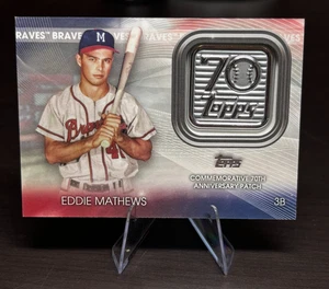 2021 Topps 70th Patch Eddie Mathews #70LP-EM Braves HOF Commemorative - Bild 1 von 2