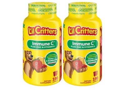 PACK 2!!! Osos de goma L’il Critters Immune C Plus zinc y equinácea, 190 unidades Foto 1 de 2