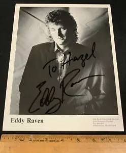 EDDY RAVEN COUNTRY SINGER AUTO FIRMATA A MANO 8X10" FOTO BIANCO E NERO CON CERTIFICATO DI AUTENTICITÀ D - Foto 1 di 2