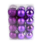 24pcs Of Pure Color Christmas Tree Decortree Balls Hanging Home Decorations 