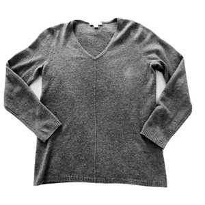 Belford Damen Kaschmir Pullover Langarm V-Ausschnitt Grau Größe M - Bild 1 von 11