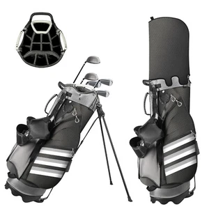 Golf Stand Bag W/14Way Top Dividers 6 Pockets Cooler Bag Rain Hood Lightweight - Picture 1 of 16