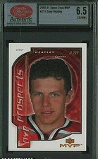UNDERGRADED 2001-02 UPPER DECK MVP #211 Dany Heatley EX/NM+ and bonus cards