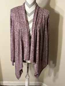 ABOUT A GIRL LOS ANGELES Women’s Open Cardigan Burgundy/White Size XL - Bild 1 von 7