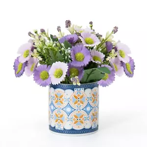 Fake Flowers in Vase Artificial Flowers with Vase for Home Decor Silk Flower ... - Picture 1 of 6