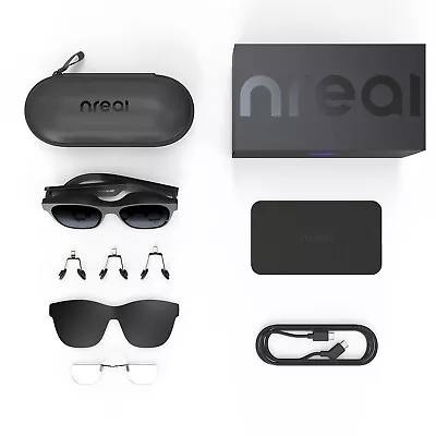 Nreal Air Glasses Black AR VR Glasses Smart Glasses 2022 DOCOMO NR-7100RGL New - Image 1 of 4