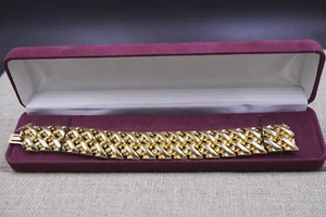 Vintage GROSSE (GERMANY) 1969 for Dior Gold Tone Link Bracelet fit a 7'' Wrist - Picture 1 of 11