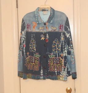 MADISON STUDIO BLUE MULTI COLOR JACKET 3X - Picture 1 of 3