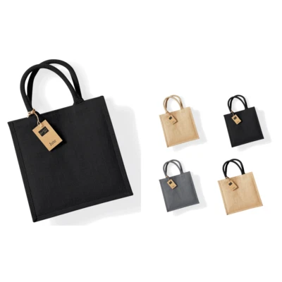 Westford Mill Jute Midi Tote (W413) - Reusable Tote Lunch Gift Carry Handbag - Image 1 of 4