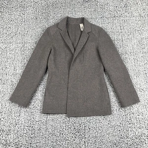 Liz Claiborne Wool Angora Rabbit Jacket Womens Medium Gray Open Front fleece - Picture 1 of 23