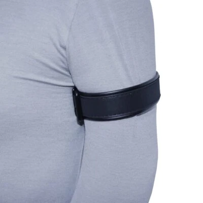 2 PCS Classic Black Adjustable Armband Leather Harness Belt for Men Costume - Image 1 of 4