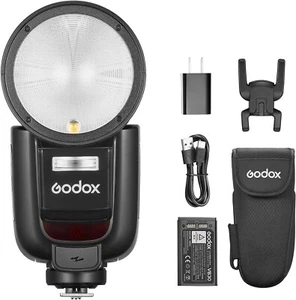 Godox V1Pro-N flash fotocamera testa rotonda Speedlite per Nikon, flash fotocamera 76 W 2,4 G - Foto 1 di 10