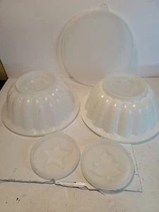 Tupperware Jel-N-Serve #616-2 Jello Mold USA Heart Star Tulip Tree - Imagen 1 de 8