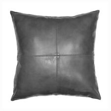 Genuine Leather Pillow Cover Throw Square Cushion Case Living Home Décor Gray