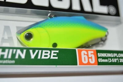 duel hardcore flashi'n bass vibe 2 5/8" 3/4 oz azul trasero chartreuse r1368-bcl Foto 1 de 4