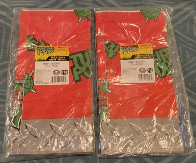 TWO Teenage Mutant Ninja Turtles Table cover 54"x89” Hallmark Paper TMNT NEW '03 - Image 1 of 4