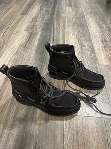 Polo Ralph Lauren Ranger Bal-Tal Boot Men's 7 M Black Leather & Ballistic Nylon - Picture 1 of 8