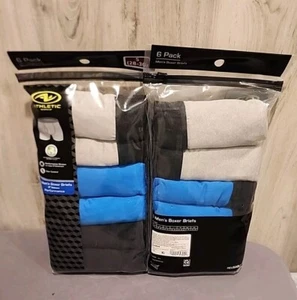 2x 6 NEW Athletic Works Mens Boxer Briefs Breathable Mesh Size Small (28-30) - Picture 1 of 5