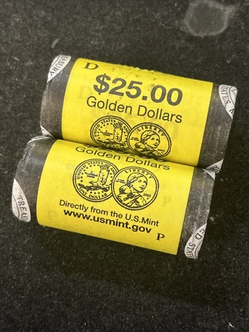 2002-D & P SACAGAWEA DOLLAR ROLL✪ 25 COIN ✪$1 NATIVE AMERICAN GOLDEN UNC BU Cover