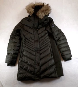 Abercrombie and Fitch Jacket Womens Medium Green Down Feather Puffer - Picture 1 of 15