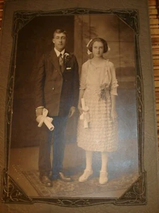 Vintage Foto - unbekannter junger Mann & Frau - Konfirmation evtl. - Bild 1 von 2