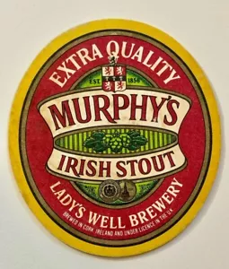 murphys brewery cork Ireland ladys well brewery pub vintage beer mat - Picture 1 of 2
