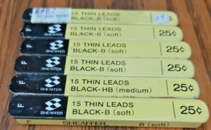 5 Packs Vintage Sheaffer 15 ea THIN SOFT BLACK LEADS IN TINS & 1 PARTIAL #3 - Picture 1 of 2