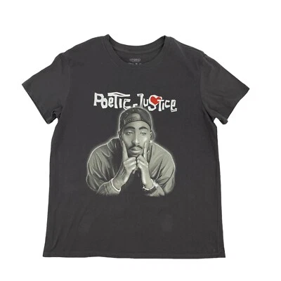 Camiseta híbrida Poetic Justic para mujer L grande manga corta camiseta de película Tupac Shakur Foto 1 de 4