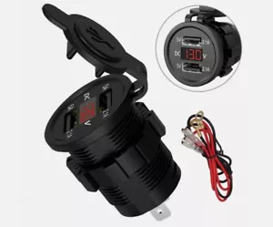 12V-24V Dual USB 2 Port Car and Marine Port USB Charger Socket Digital Panel UK - Picture 1 of 17
