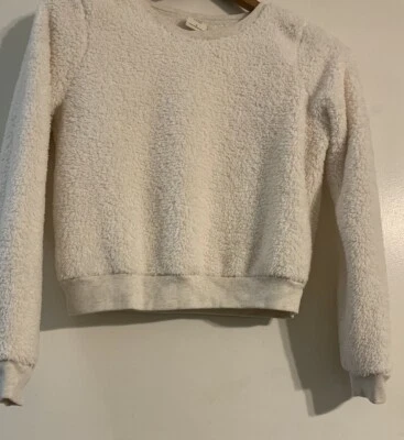 Suéter Pullover de Piel Abercrombie & Fitch Niñas Marfil Talla Pequeña Difuso Manga Larga Foto 1 de 4