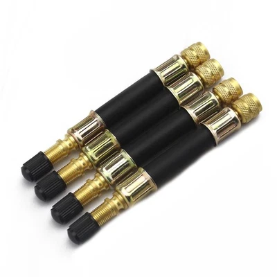 4x Flexible Tire Tyre Valve Extension Adapter For Car Truck Bus Black+Gold - Image 1 of 4