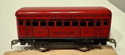 Marx 246 MONTCLAIR Cherry Red Pullman - 6 in. / 4 whl. - Tab & Slot Cplrs. - Image 1 of 4
