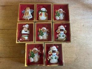Gorham Christmas Ornament Angel Santa Claus Snowman Bear Reindeer Stocking Lot - Picture 1 of 24
